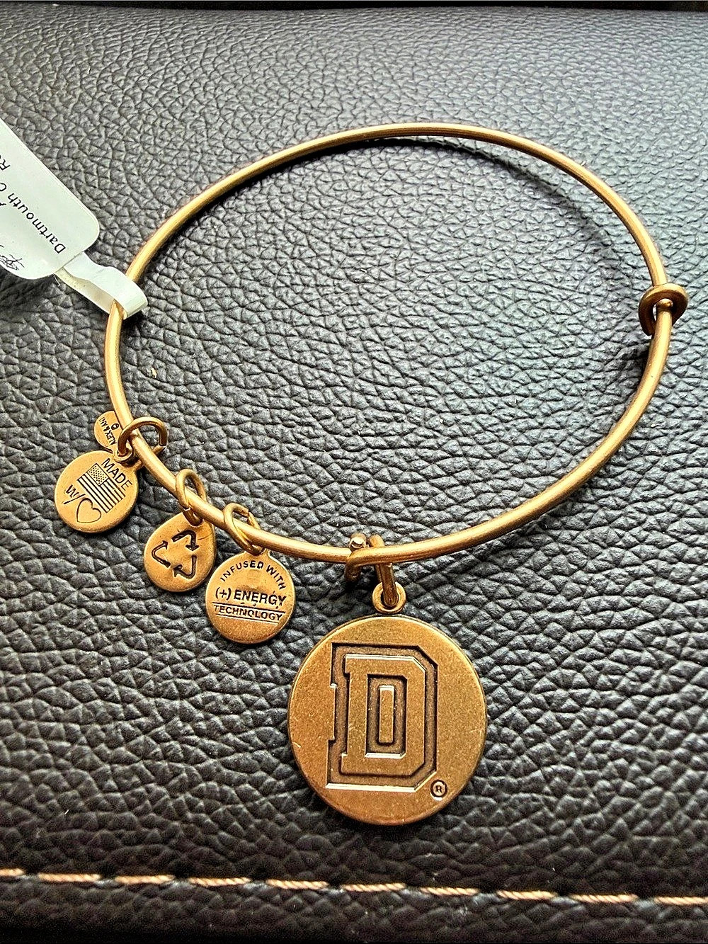 Alex and Ani Dartmouth College Logo Charm Bangle Gold